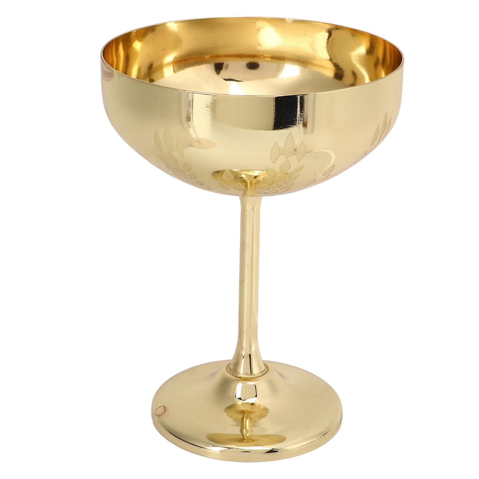 Metal Champagne Glass 304 Stainless Steel Goblet Engraved Bar Party Red Wine Cup Decorative Cups Wheat Ear Cup Gold Plating