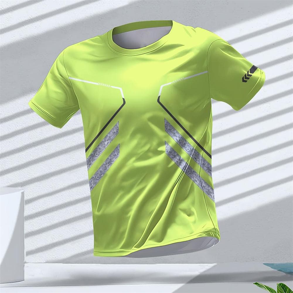 Gym Summer Quick Dry Breathable Men's T Shirt Outdoor Run Fitness Sports Short Sleeve Casual O-Neck Men Gym Sportswear T-Shirt M