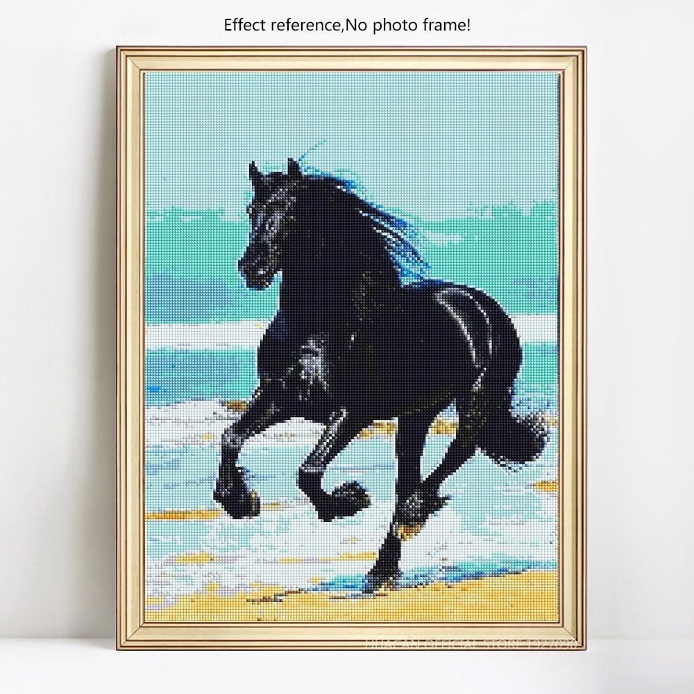 5D DIY Diamond Painting Full Round Animal Horse Diamond Mosaic Embroidery Rhinestone Picture 20X30