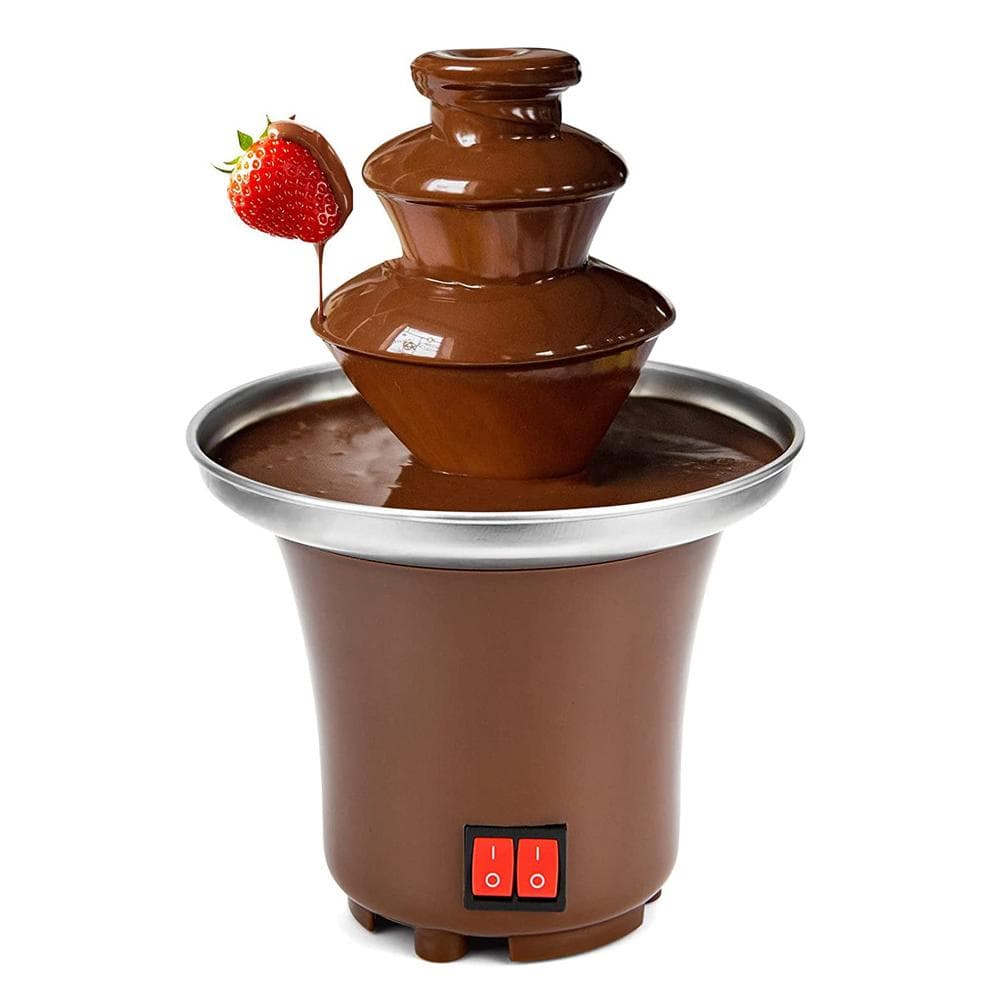 Three Layer Household Chocolate Fountain, Chocolate Melt Fondue, Chocolate Lava Machine for Melting US Plug