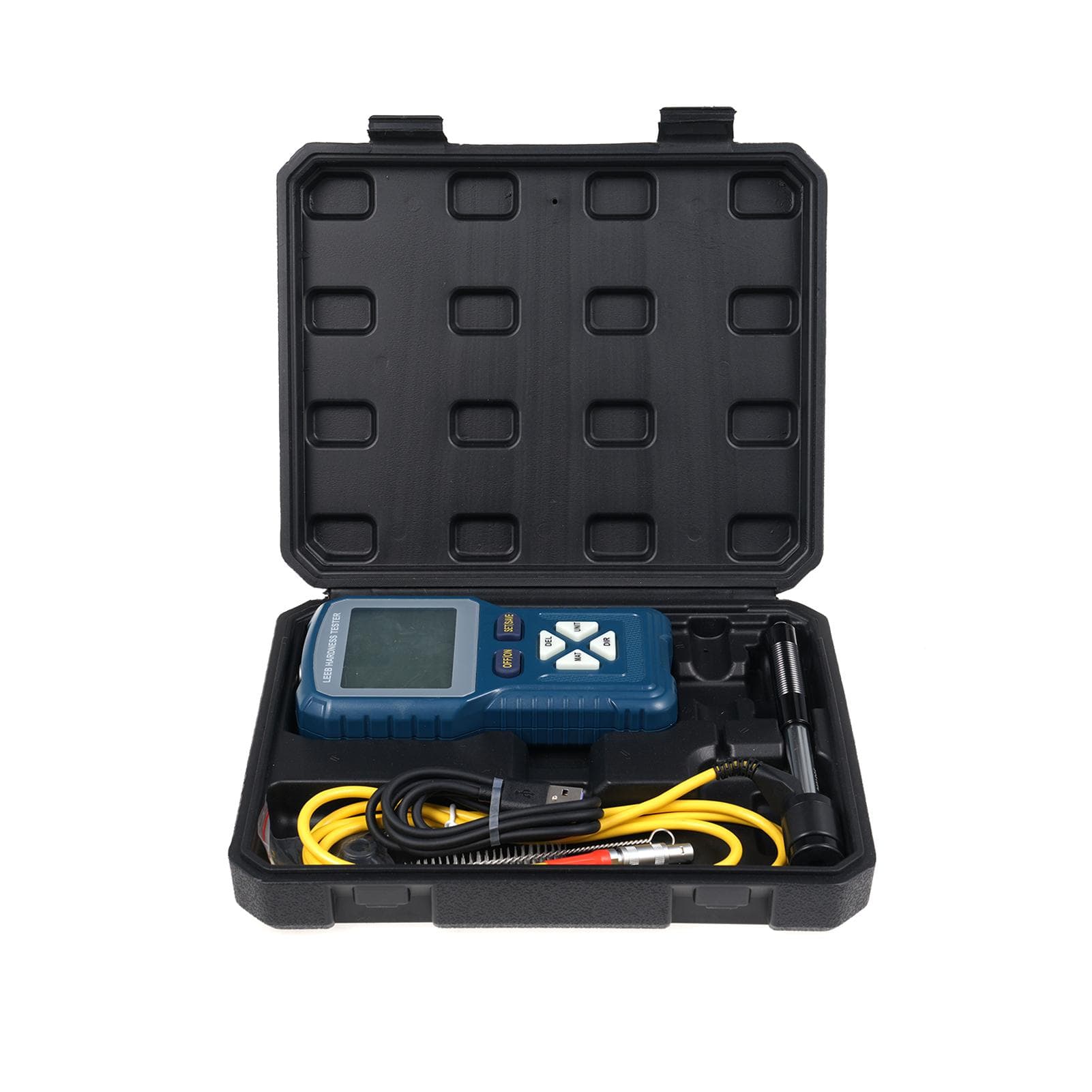 High Precision Leeb Hardness Tester Metals Hardness Test Kit Portable Digital Durometer 360 degrees HLD HB blue