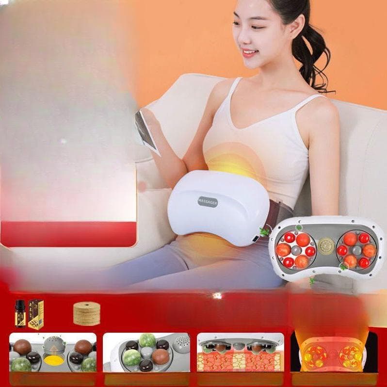 Stone Tummy Kneading Instrument, Automatic Heating Massage Belt, Moxibustion, Hot Compress, Belly Rubbing, Rechargeable Abdominal Massager