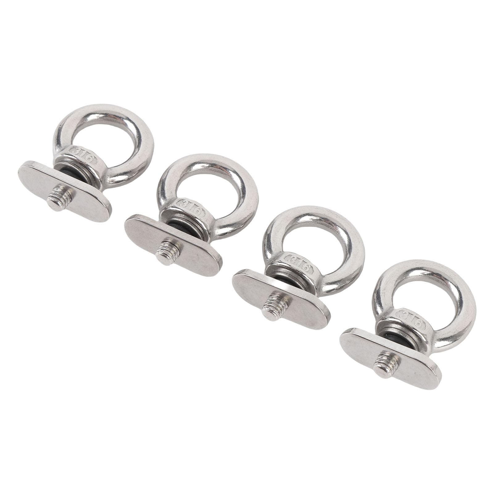 4PCS Track Kayak Mount Tie Down Eyelets Heavy Duty 316 Stainless Steel Rail Mount Kayak M6 Eye Bolt