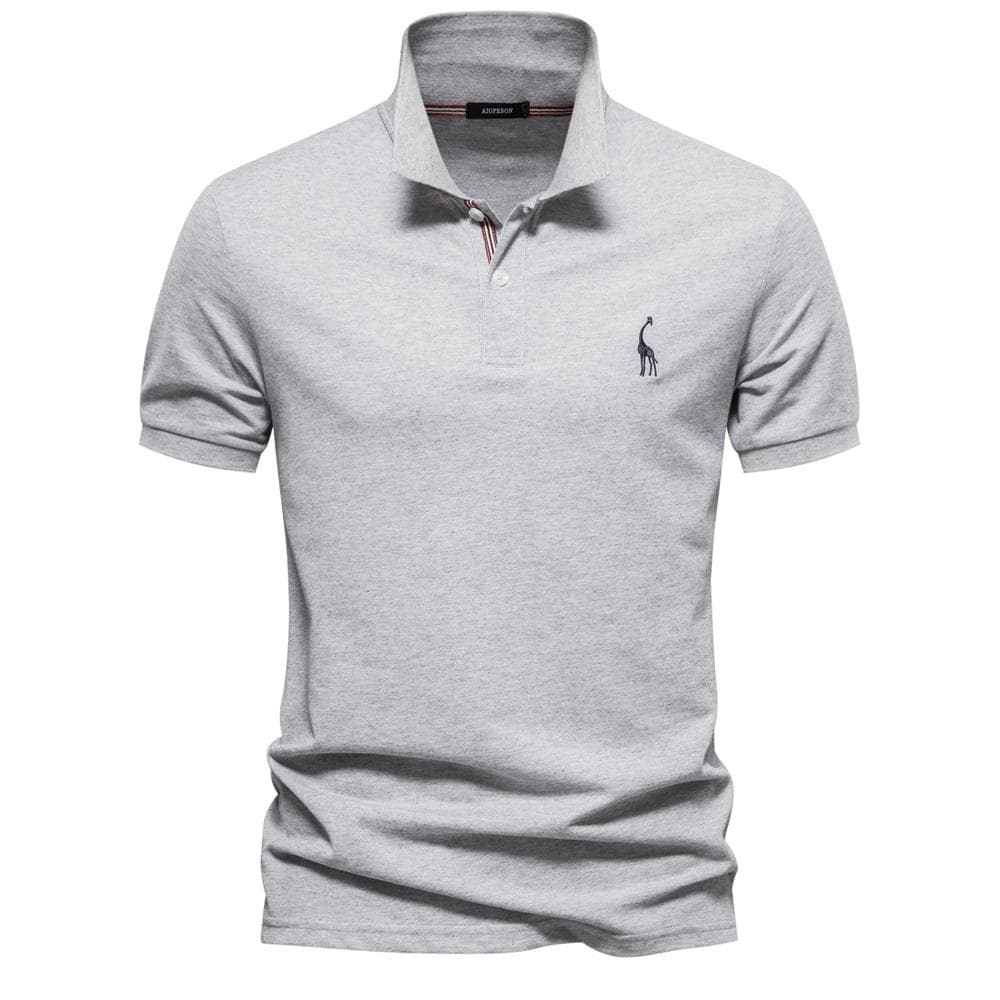 AIOPESON Brand Men's Original Polo Shirts Cotton Polo Shirts for Men Short Sleeve High Quantity Polo Men New Summer Clothing L 80-90kg light grey