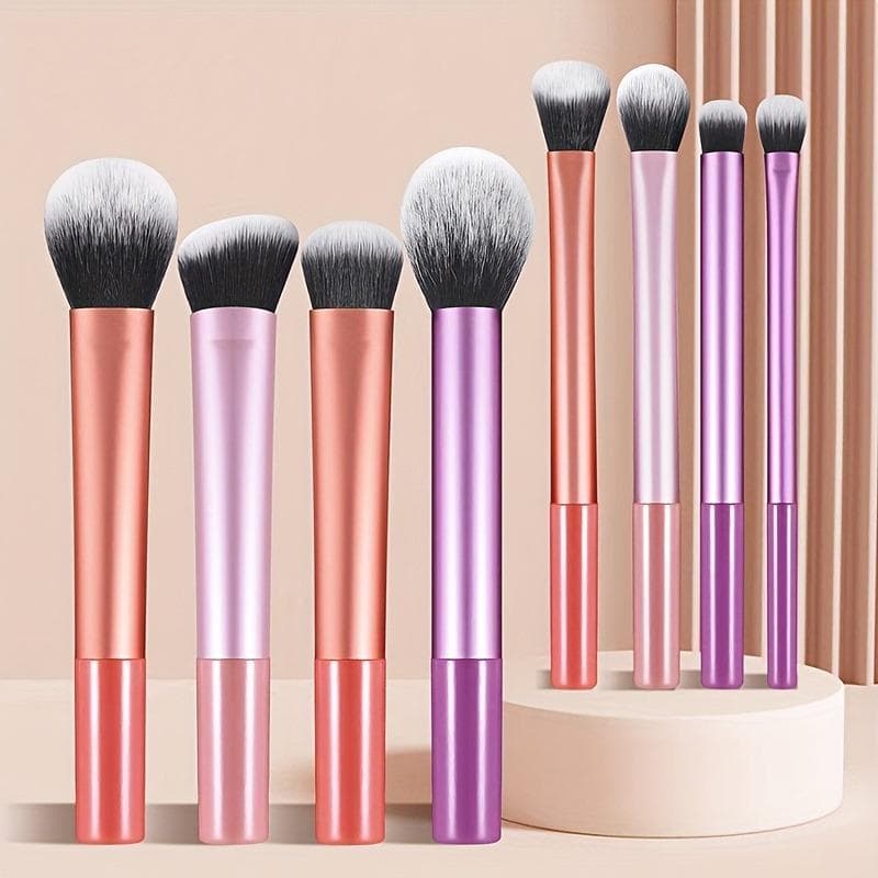 Makeup Brush Sets 8pcs Plastic Daily Portable Multifunctional Makeup Brush For Making Up Supply multicolour