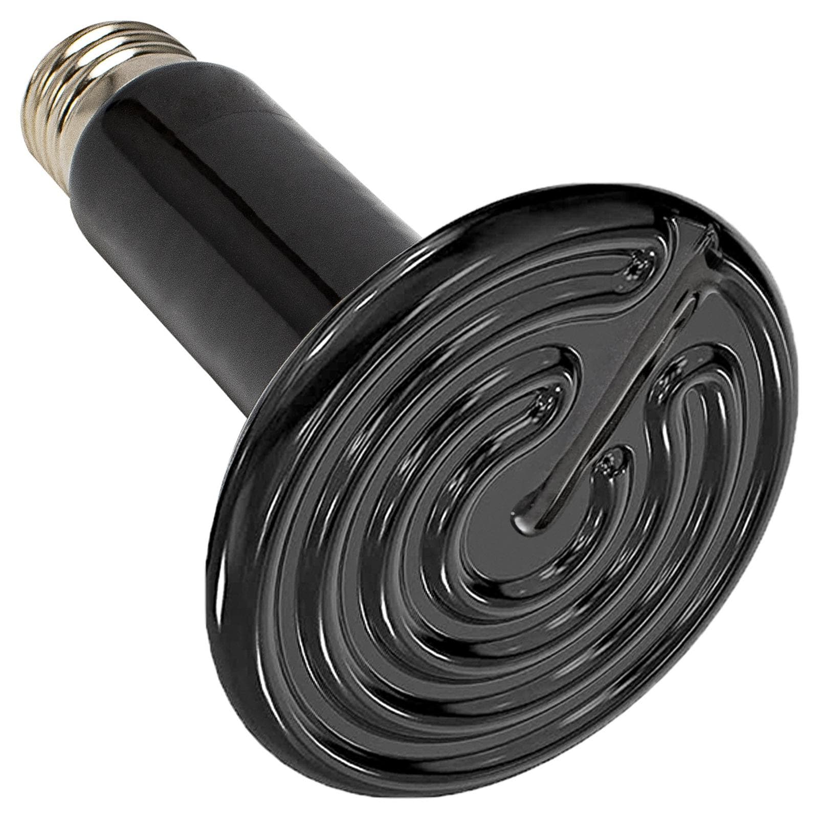 75W 110V Reptile Heat Lamp, Infrared Waterproof Ceramic Heat Lamp E27 Lampholder Ceramic Heating 75W black