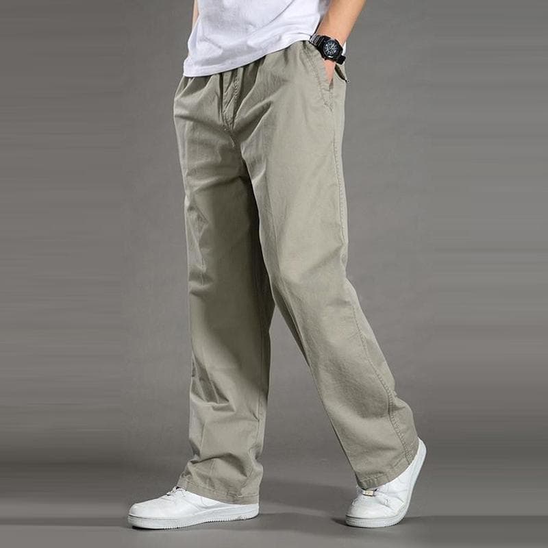 M-6XL Summer Men's Business Loose Bottoms Sweat-absorbent Thin Breathable Straight-leg Casual Pants XL grey