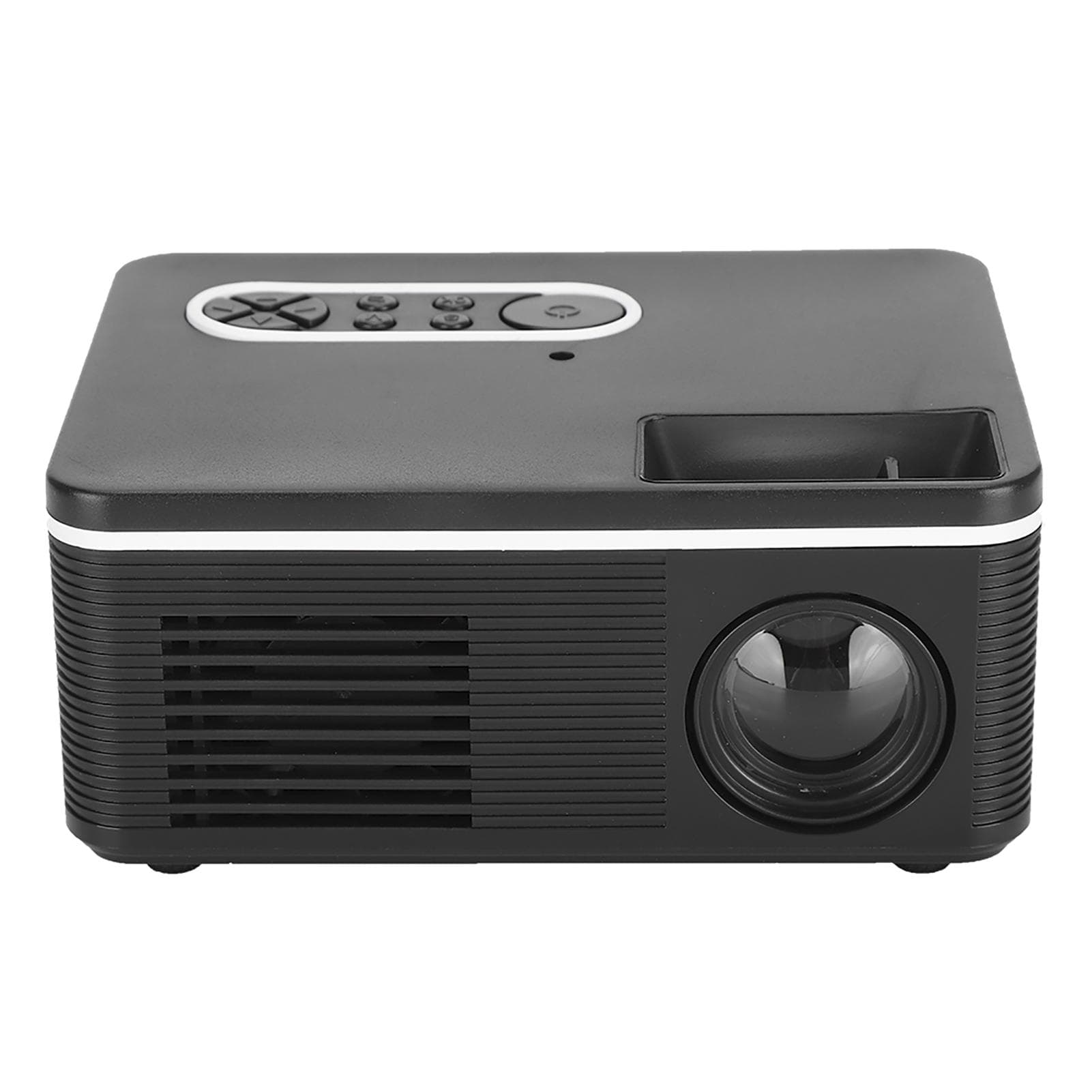 S361 Mini Domestic Projector LED Portable Minitype Support for 1080p Black 100‑240VUK US Plug