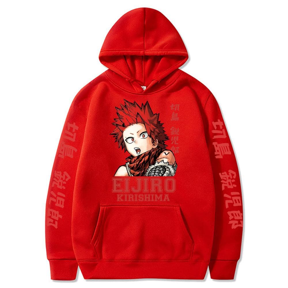 Kawaii Eijiro Kirishima My Hero Academia Hoodie Anime Harajuku Men/Women Streetwear Tops Cartoon Boku no Hero Academia Unisex Sweatshirts XXXL red
