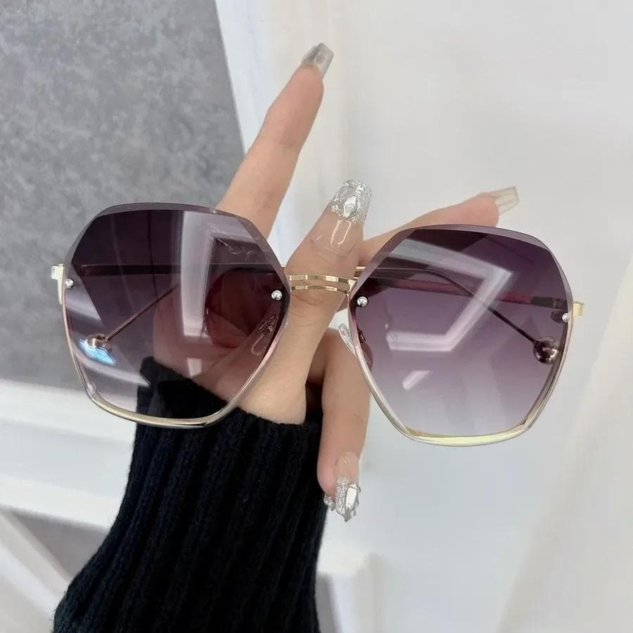 Designer Square Rimless Sunglasses Women Men Classic Travel Outdoor Sun Glasses Unisex Brand Personality Other