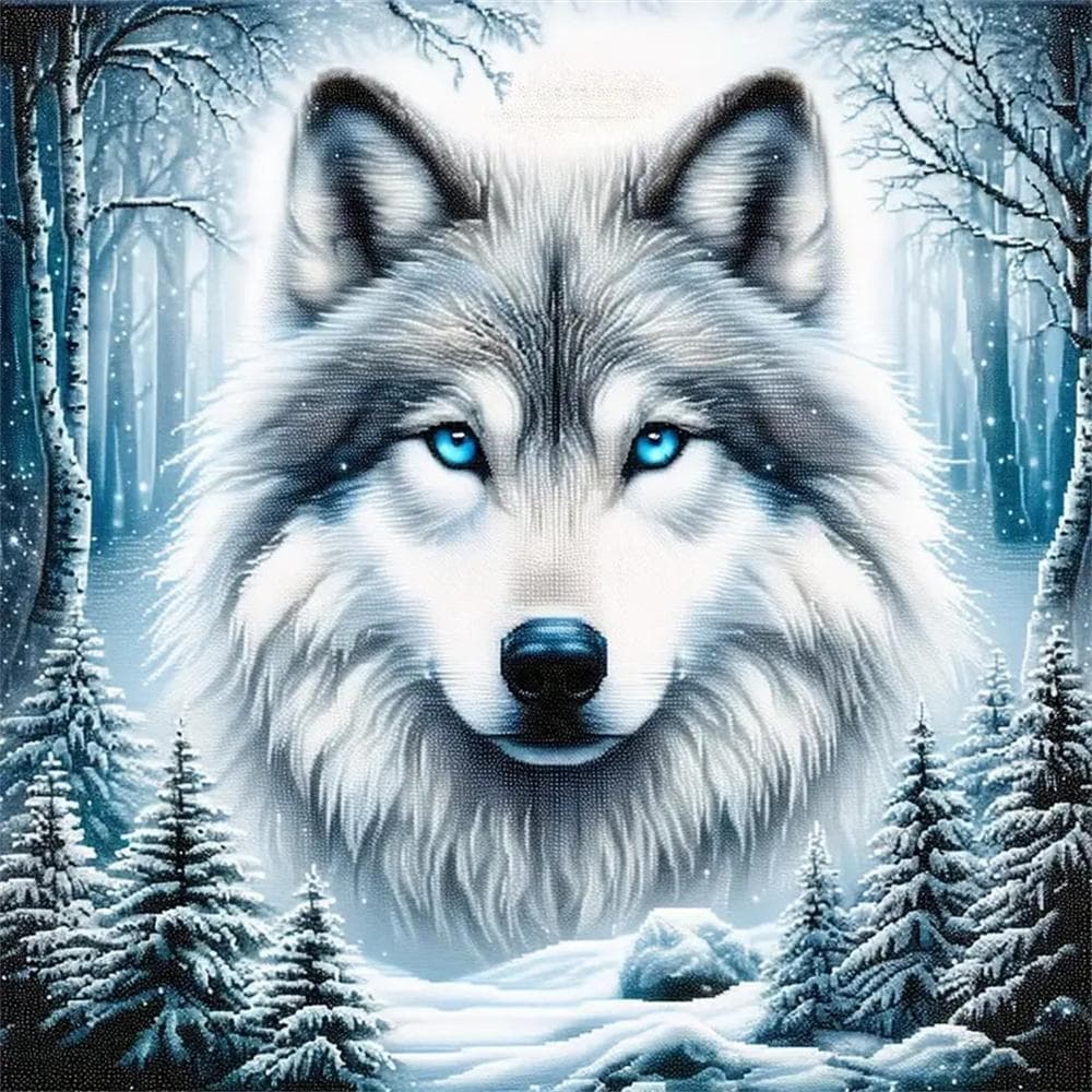Full Diamond Painting Animal Wolf 5d Diy Diamond Mosaic Landscape Winter Home Decorative Rhinestone Pictures Craft Kit Round 20x20cm