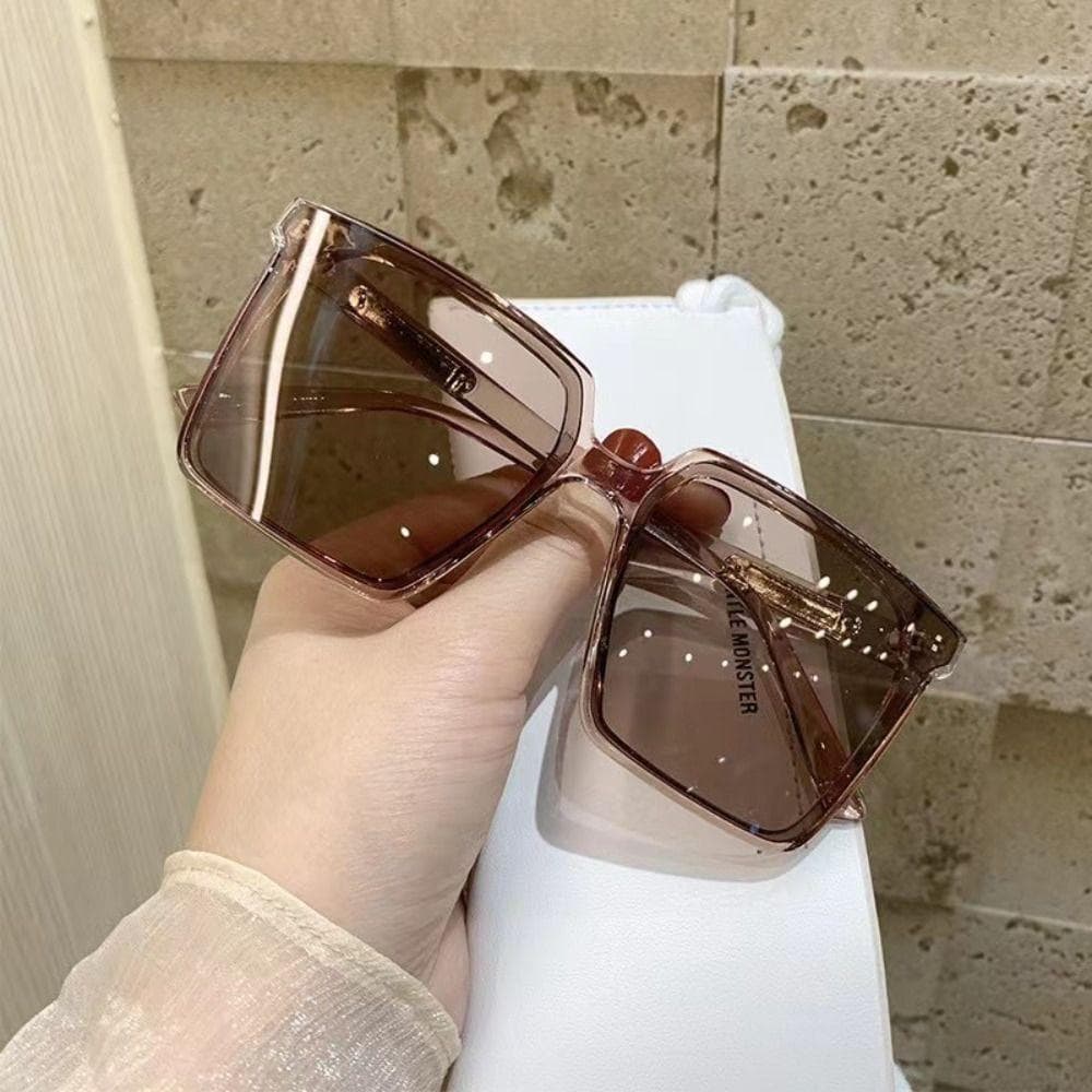 Punk Square Frame Sunglasses Street Style Sun Protective UV400 Driving Glasses Outdoor Summer Accessories Black Shades