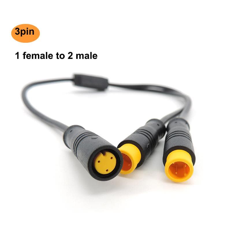 M8 Julet waterproof 1 male to 2 female 2/3/4/5/6 pin Ebike DC splitter sensor Connector Cable Electric Bicycle Butt Joint Plug 3pin Fto2M