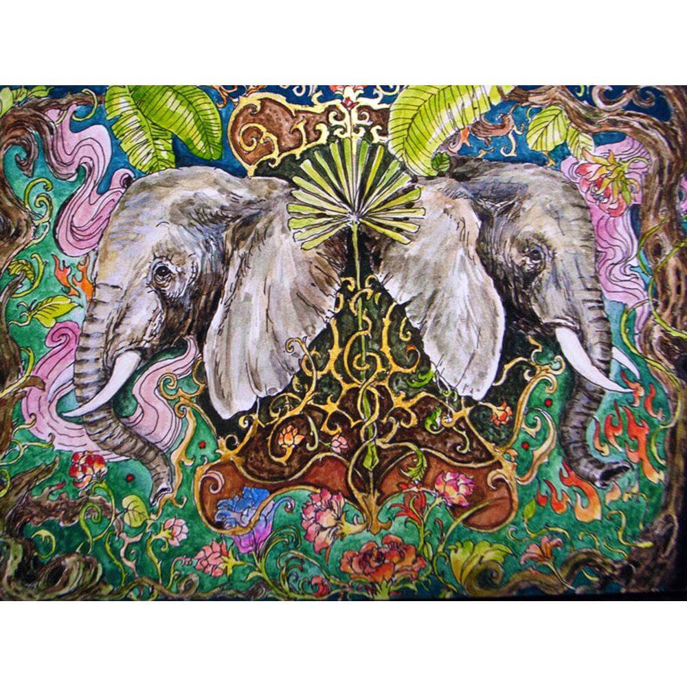 5D DIY Diamond Painting Animal Elephant Diamond Embroidery Full Drill Rhinestone Cross Stitch Kit 20X30CM