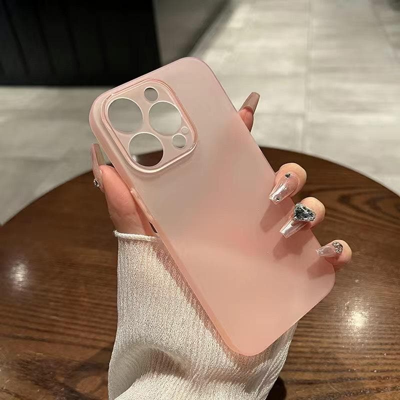 Ultra-thin Frosted TPU Mobile Phone Case Suitable for Iphone15 Silicone Soft Shell Apple X Fine Hole Full-inclusive Anti-fall Protection Case Apple 15Plus pink
