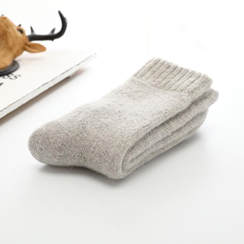 Super Warm Funny Happy Male Men Thicker Solid Socks Merino Wool Rabbit Socks Snow Winter Socks calceta hombre skarpety meskie light gray