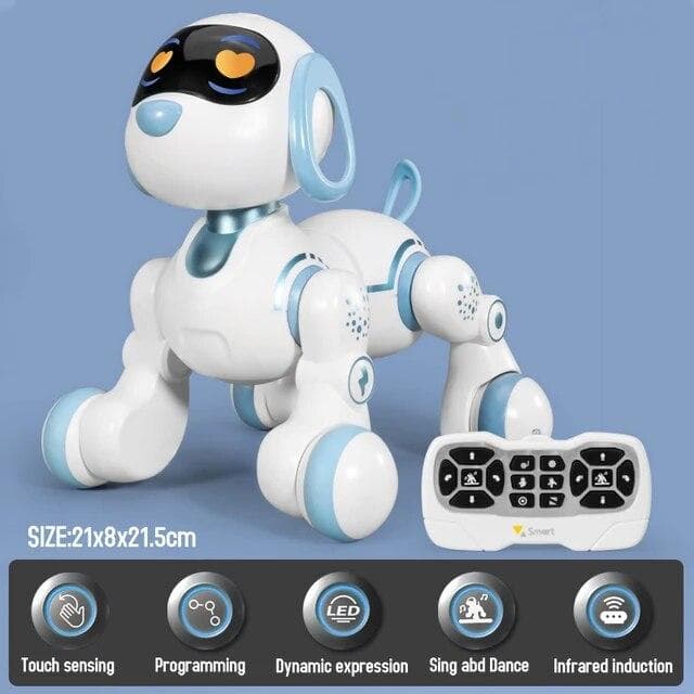 Fun Remote Control Robot Electronic Dog Stunt Dog Voice Command Touch Sensitive Music Song Robot Dog Boy Girl Children Smart Early Education Toy blue