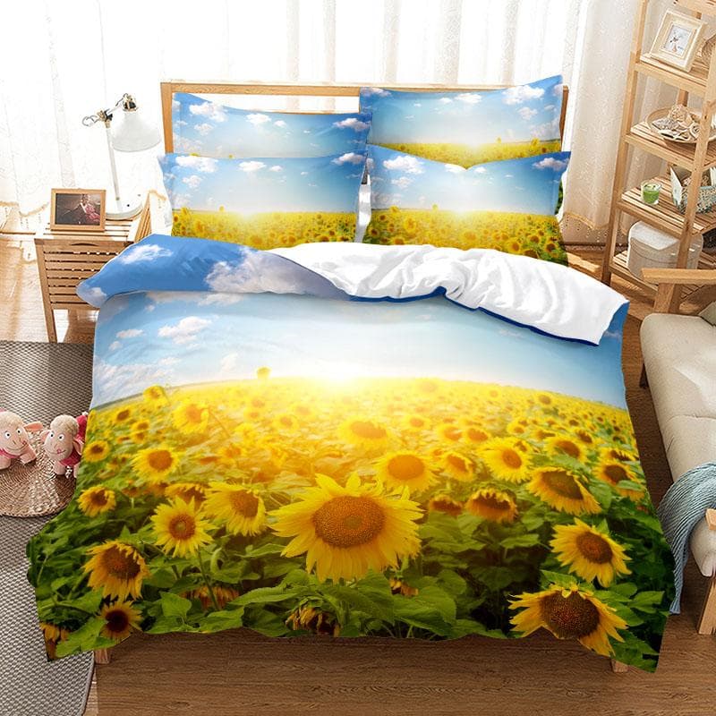 Rose Garden Bedding Set Duvet Cover Set 3d Bedding Digital Printing Bed Linen Queen Size Bedding Set Fashion Design EU SK(260x220cm)