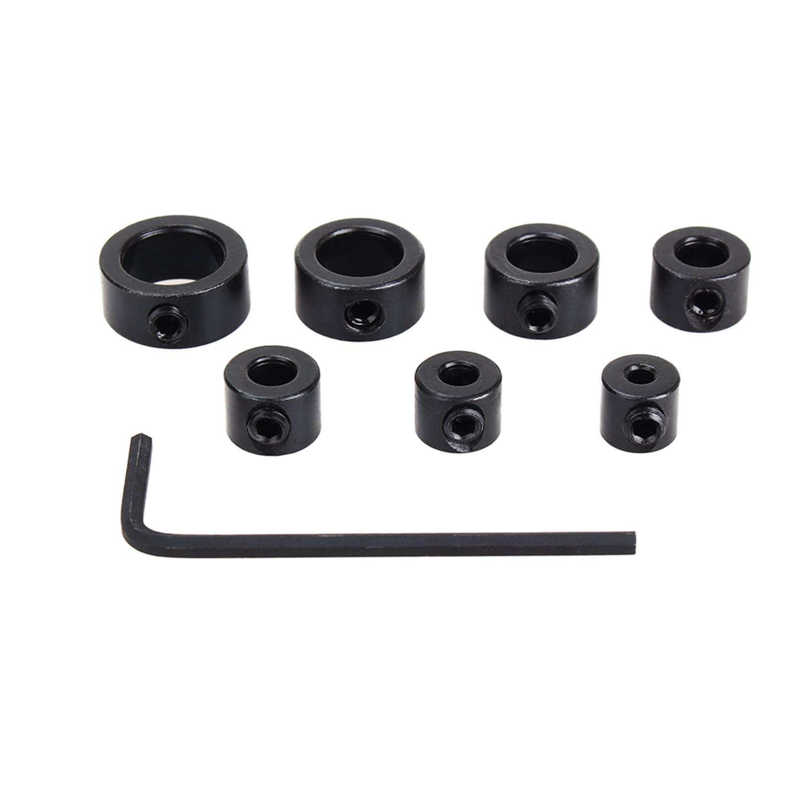 8pcsSet 3?12mm Drill Bit Locator Depth Stop Collars Ring Positioner with Hex Wrench