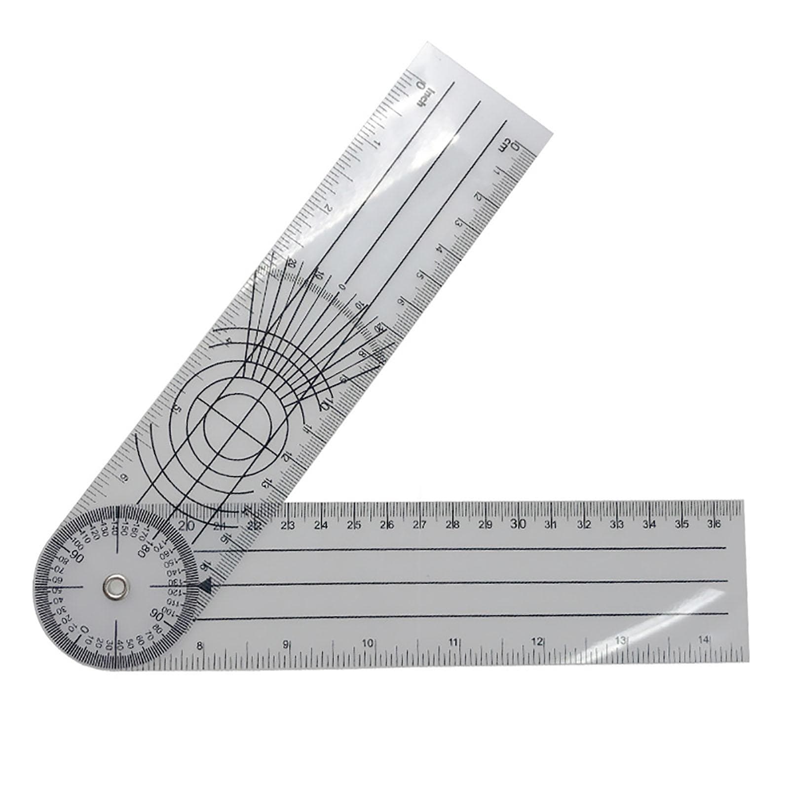 Angle Ruler 360 Degrees Rotatable Flexible Frosted PVC Semi Transparent Clear Angle Finder for