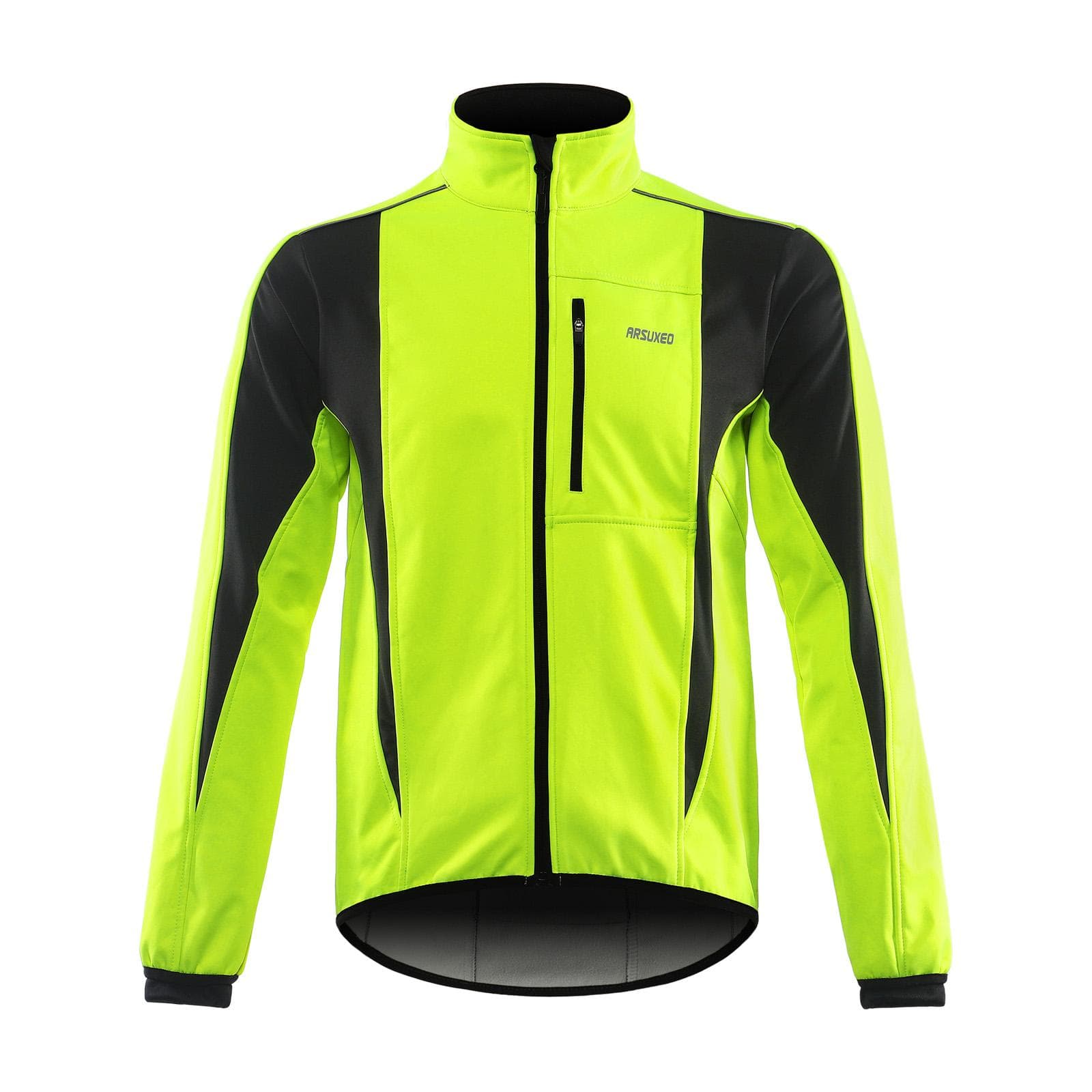 Winter Warm UP Cycling Jacket Breathable Bike Outerwear Windproof Waterproof Cycling Jacket L green