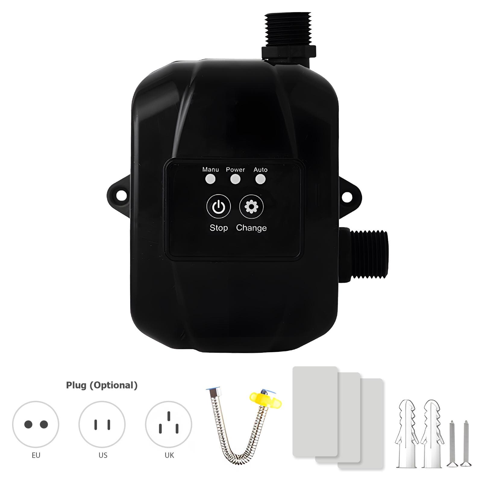 Water Pressure Booster Pump for Home 24V Automatic Shower Water Pressure Booster Silent Water UK Plug black