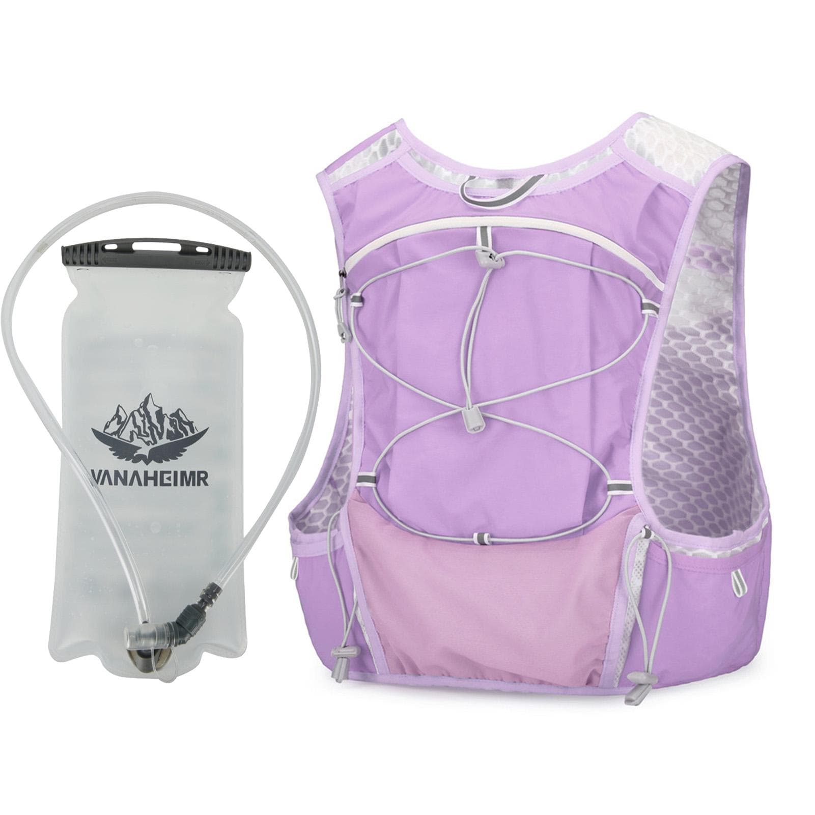 Hydration Vest Pack Breathable Hydration Backpack Large Capacity Running Backpack with 2L Water Backpack and Water Bladder purple