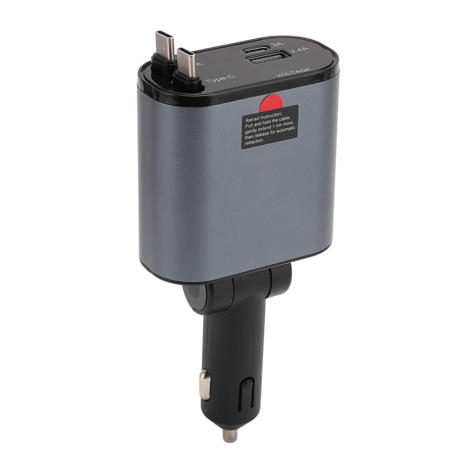 Retractable Car Charger 4 in 1 120W Fast Car Phone Charger Type C Car Charger Adapter with 2 Cables