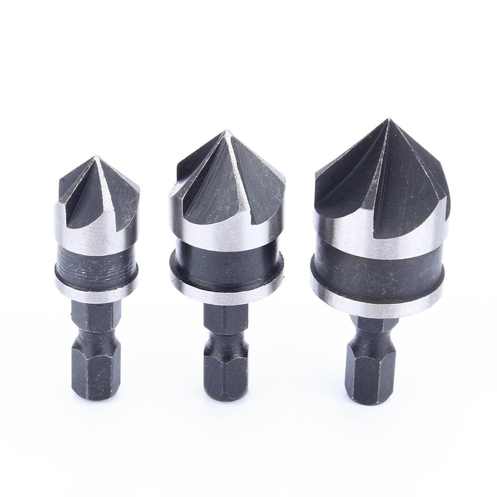 3pc 14 Hex 121619mm Countersink Bore Set for Wood Metal Quick Change Bit