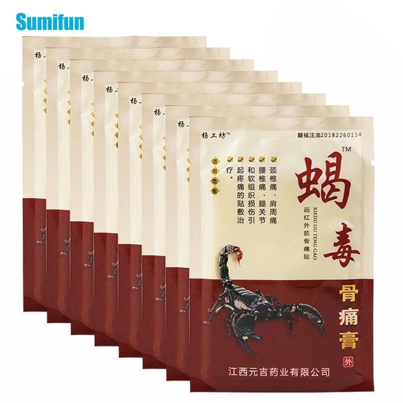 Scorpion Joint Pain Relief Patch Chinese Herbal Plaster for Body Back Knee Neck Muscle Pain 8pcs/bag