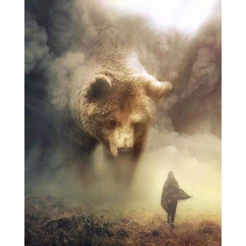 DIY 5D Diamond Painting Bear Animal Mosaic Diamond Embroidery Cross Stitch 20X30CM
