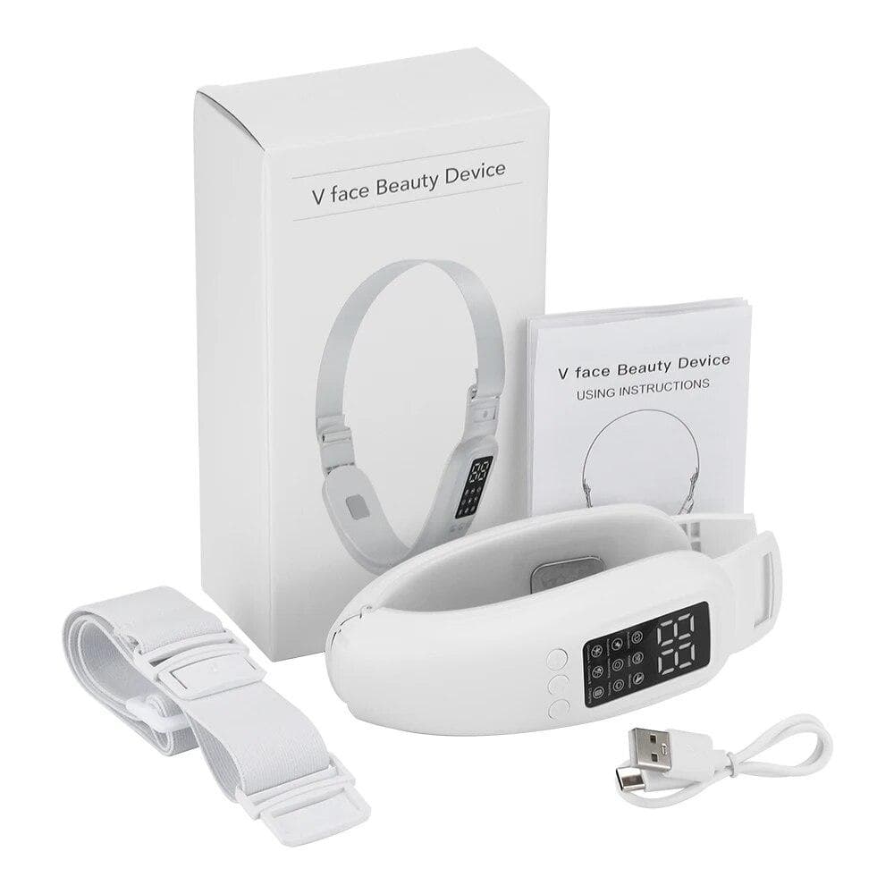Facial Lifting Device LED Photon Therapy Machine Face Slimming Vibration Massager Double Chin V Face Shaped Cheek Lift Belt CN white