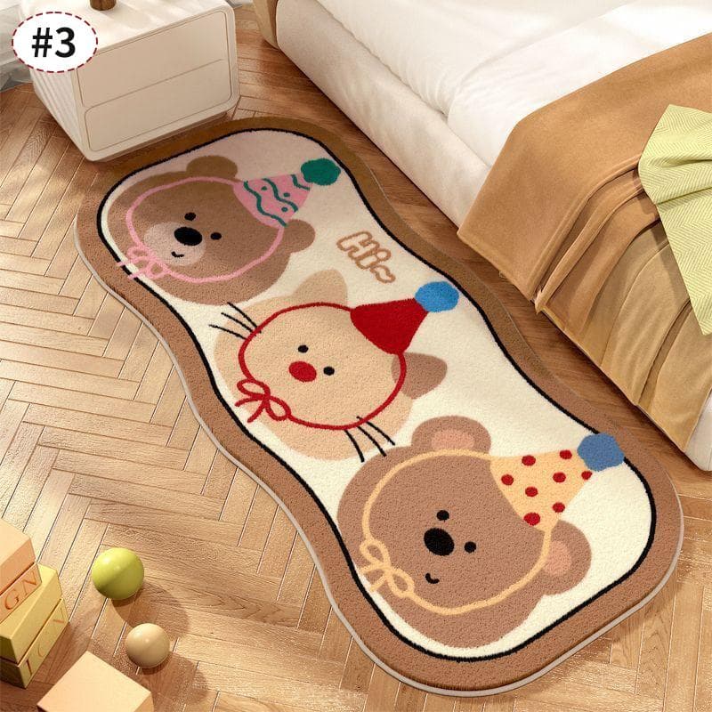 Kawaii Puppy Carpet Absorbent Floor Mat Cartoon Rug Bedroom Bedside Foot Pad Balcony Living Room Non-Slip Children's Room Carpet S 40x60cm