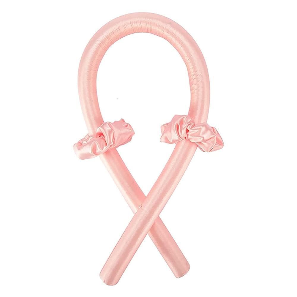 Heatless Hair Rollers Headband Curling Rod Foam Curler Silk Curling Ribbon Hair Ring DIY Hair Styling Tools Make Hair Curls pink