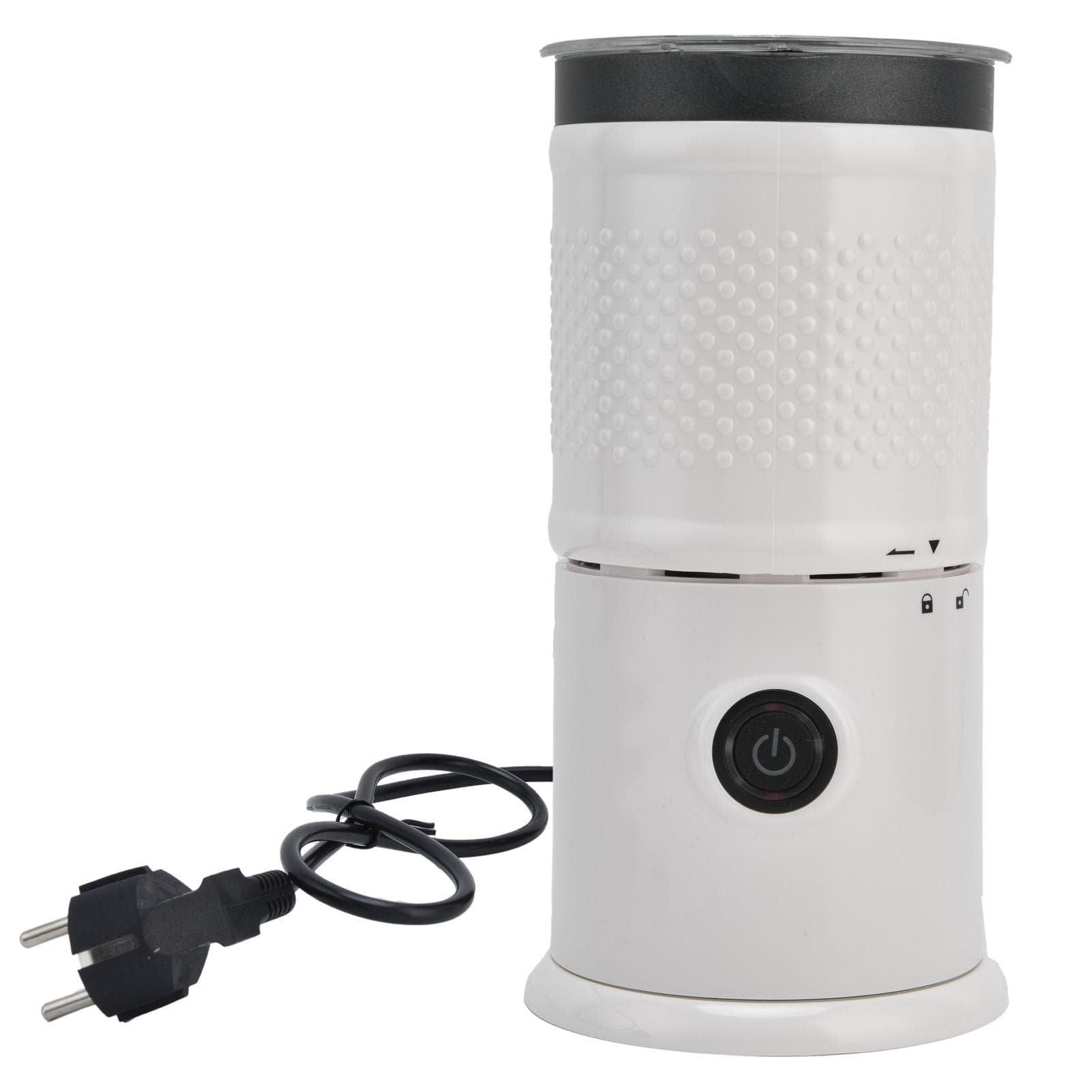 Household Electric Milk Steamer Hot and Cold Milk Frother Chocolate Mixer for Latte Foam Maker white