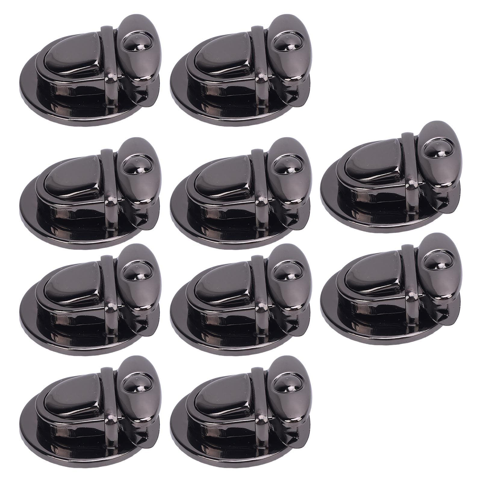 10 Sets Tuck Lock Clasp Catch Silver Black 32mm Duck Tongue Lock with 36.5x37mm Base Plate for