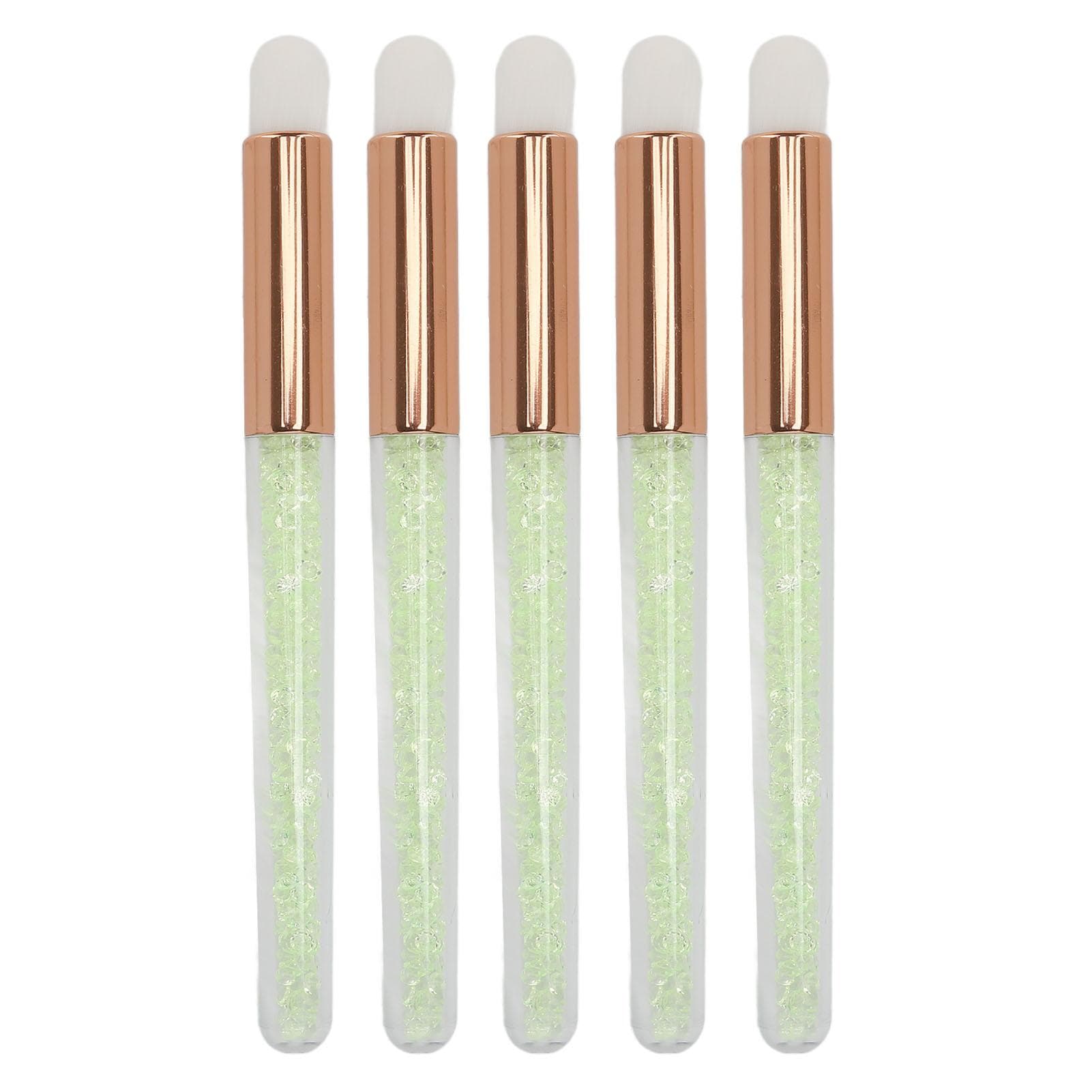 5pcs Lip Blending Brush Round Tip Rhinestones Handle Soft Hair Lipstick Smudge Applicator Brush