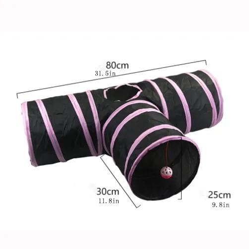 Wear-resistant Cat Play Tunnel Foldable Pet Animal Tunnels with Crinkle Playing Toy for Cats Guinea Pig Rabbits Funny Cat Supply Show as pictures