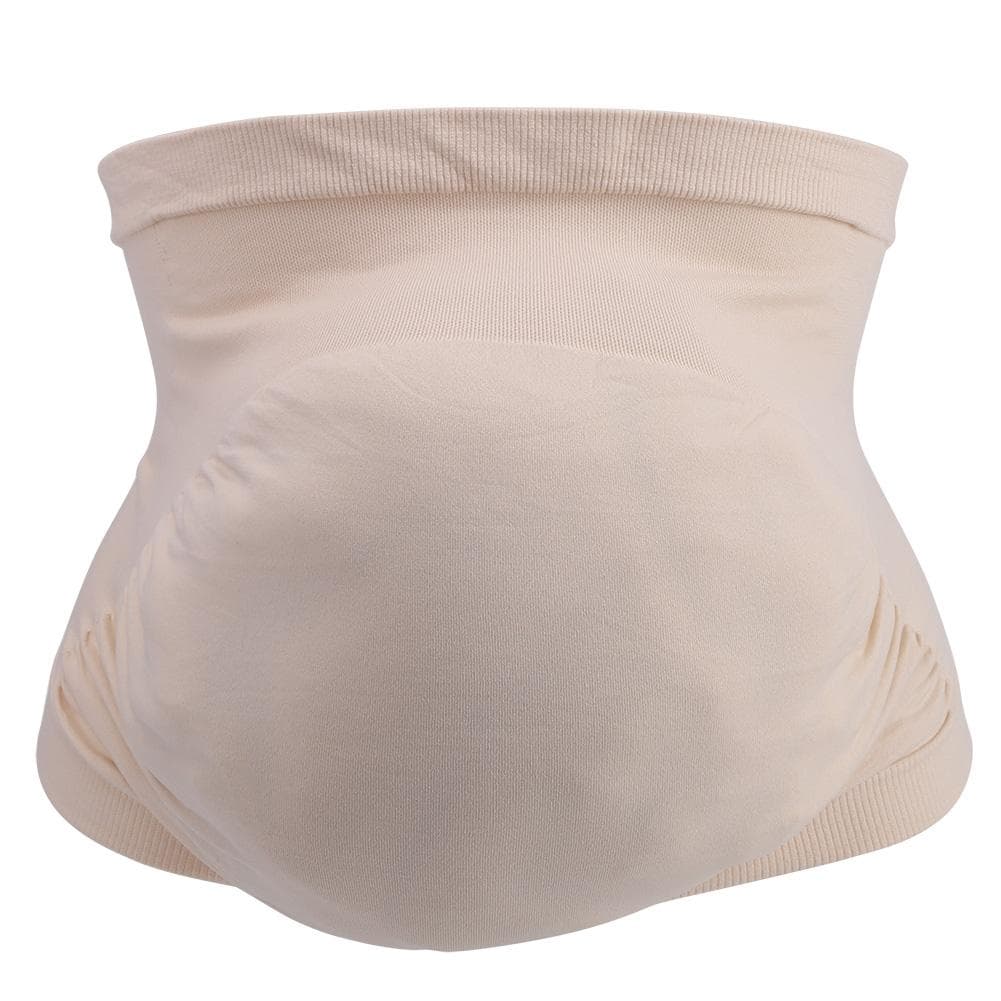 Women Maternity Pregnancy Belly Tummy Support Belt Seamless Elastic Band Prenatal Care(Beige M) M(for 4-6.5kg)