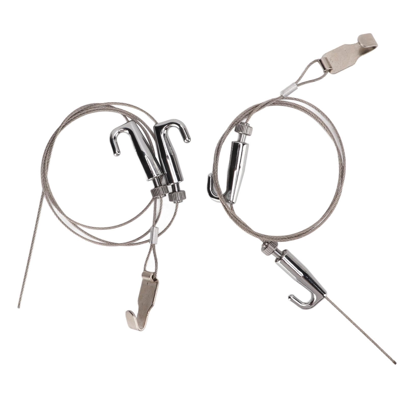 2pcs Picture Rail Hanging System Professional Adjustable Picture Hanging Wire Kit for Exhibition 1m / 3.3ft