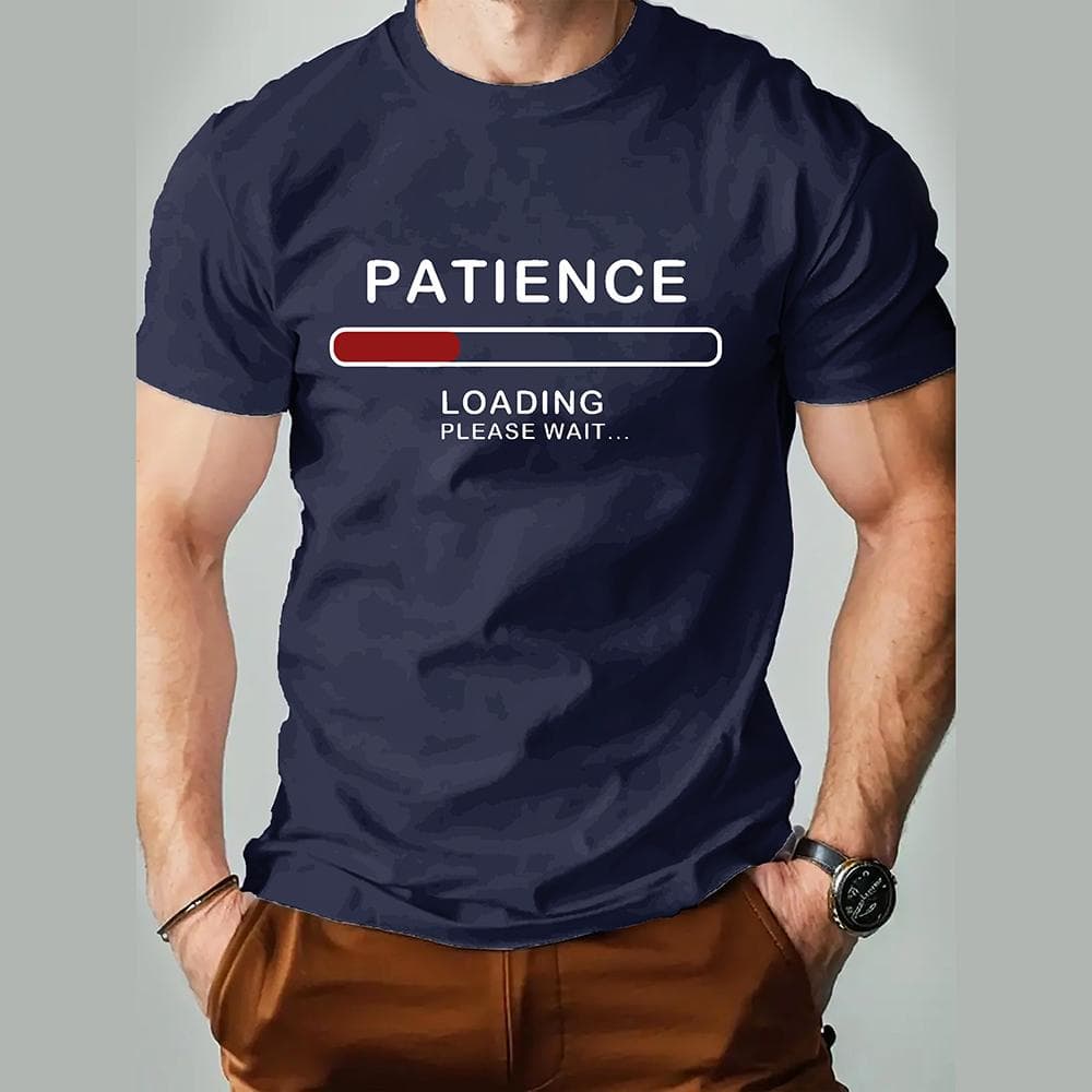 Interesting 3D Letter Printed Men's T-shirts, Fashionable and Simple Short-sleeved T-shirts, Round-neck Casual T-shirts 5XL
