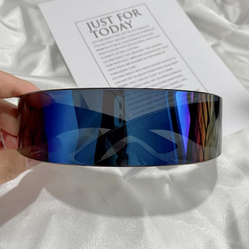 New Future Cyberpunk Sunglasses Retro Rimless UV400 Mirror Eyewear Vintage Gothic Steampunk Party Gafas De Sol As shown in the figu