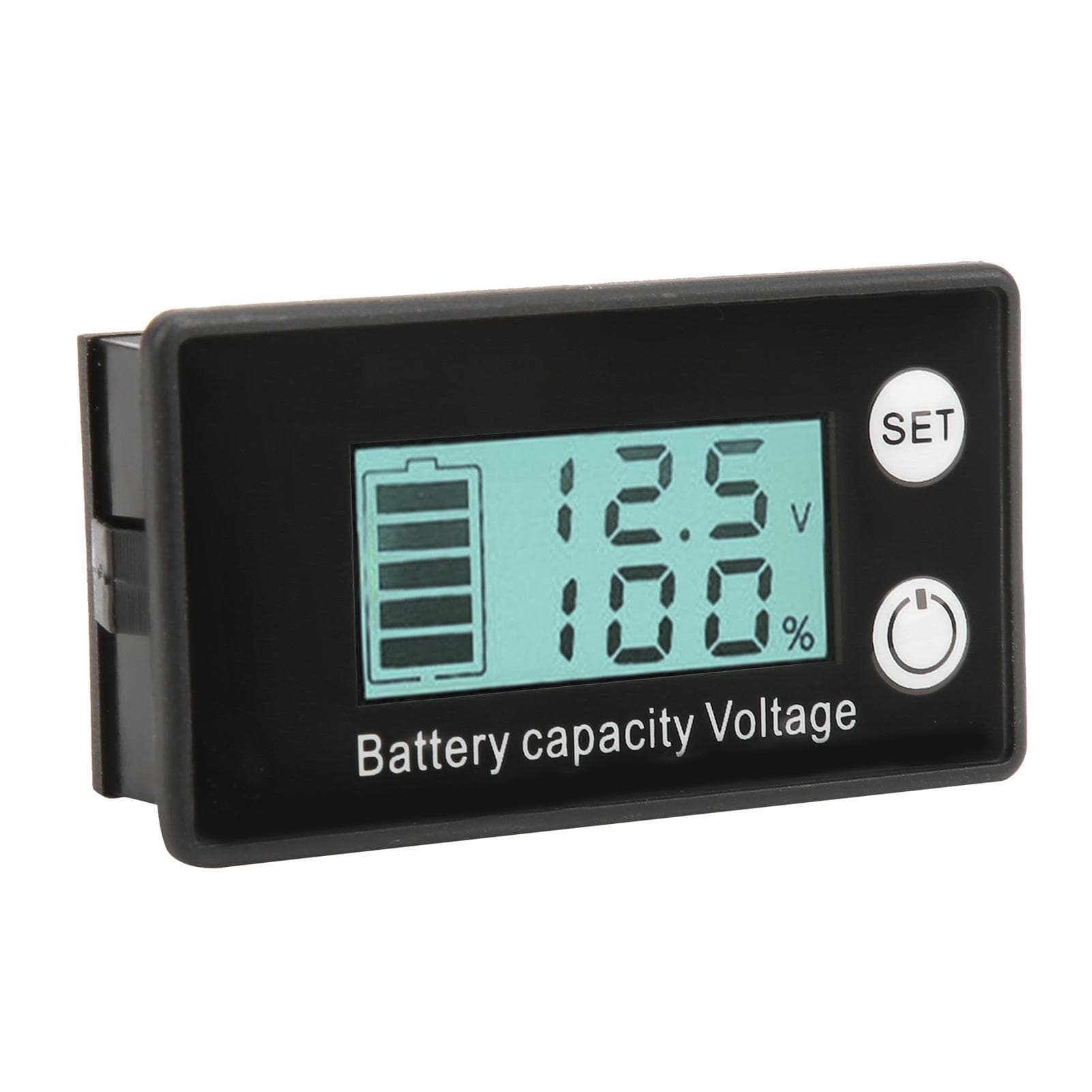 LCD Battery Meter 2Wire Percentage Battery Voltage Meter for Lithium Acid Battery 768V(White