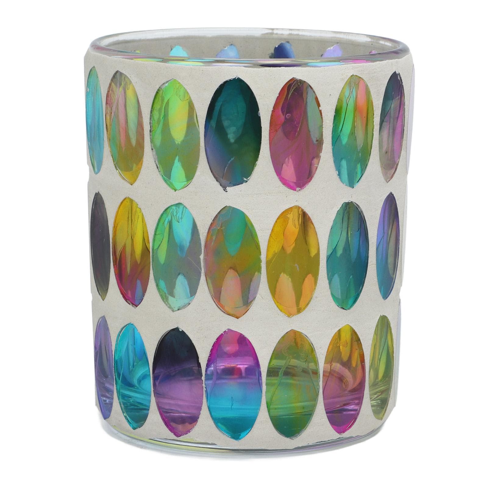 Mosaic Tea Light Holder Colorful Glass Mosaic Style Vivid Luster Glass Candle Holder for Bedroom