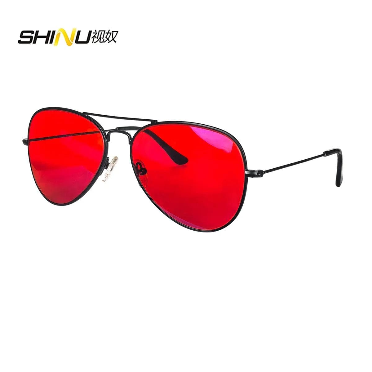 SHINU Anti Blue Light Glasses Red Lens for Better Sleep Orange Gaming Glasses Yellow Night Vision Driving Glasses Men lens wide 60mm