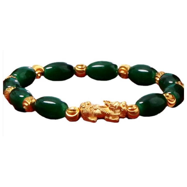 Lucky Women Jade Pixiu Bracelet 3d PiYao Bracelet green