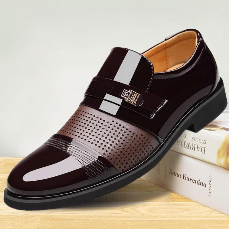 All Seasons Bright Leather Overshoes Business Dress Men's Leather Shoes 41