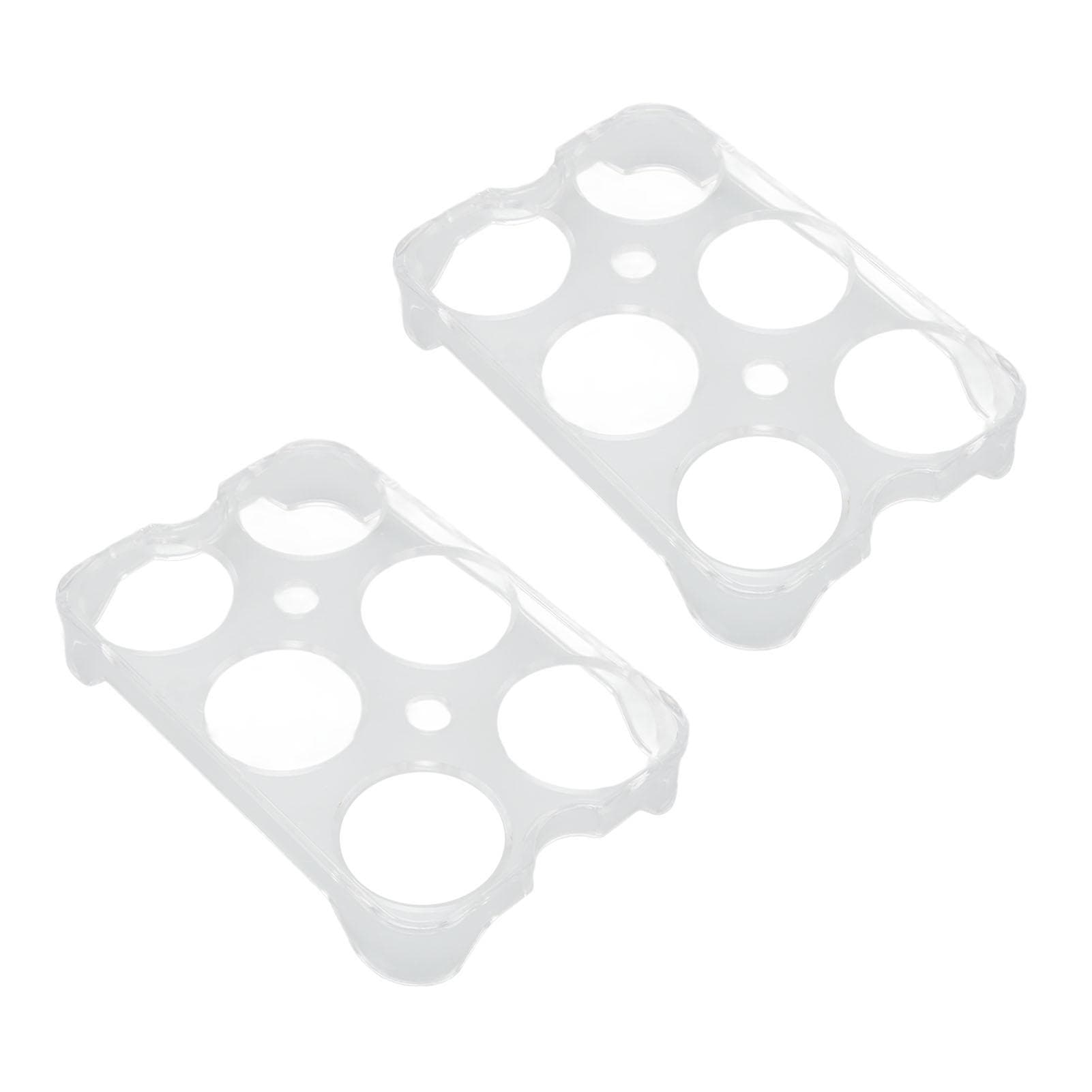 2Pcs Egg Holder 12 Slots Total Transparent Plastic Strong Durable Light Egg Storage Bin for Fridge