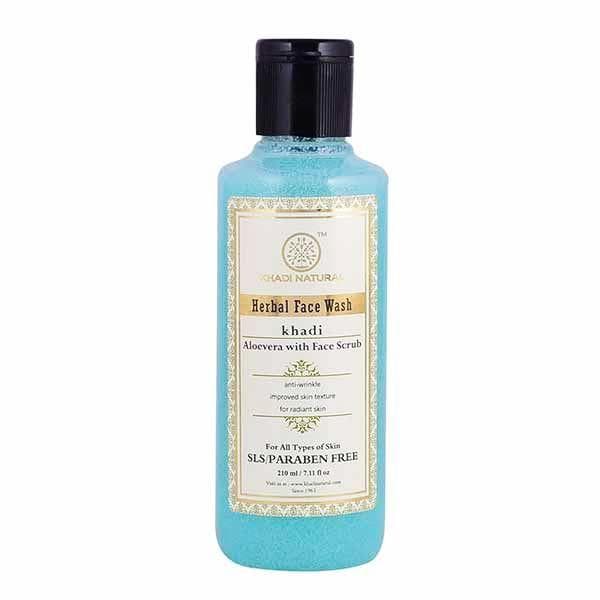 Face Scrub Gel with Aloe Vera (210 ml), Aloevera With Face Scrub Khadi Natural 13.625