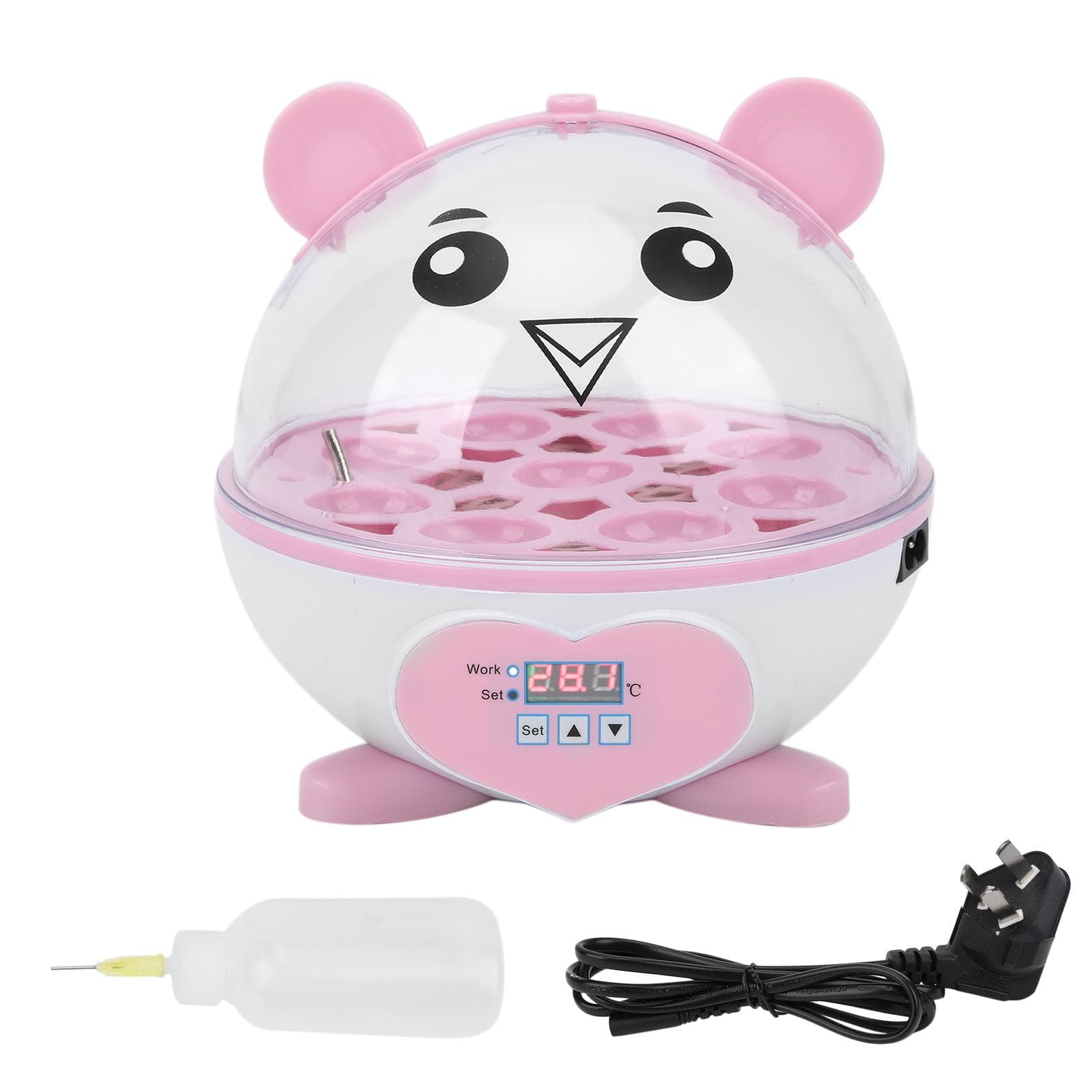 SemiAutomatic Incubator Household Small 9 Eggs Incubator for Chicken Duck Bird Pigeon Quail (Pink ) pink